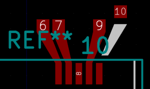 Micro B receptacle's footprint, with extensions Micro B receptacle's footprint, with extensions