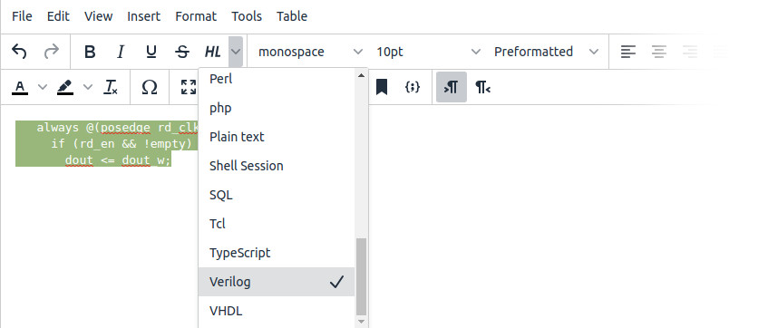 Example of Highlight.js plugin in TinyMCE Example of Highlight.js plugin in TinyMCE