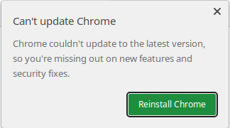 Annoying Google Chrome update popup Annoying Google Chrome update popup